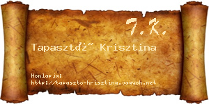 Tapasztó Krisztina névjegykártya