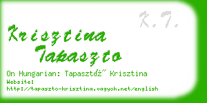 krisztina tapaszto business card